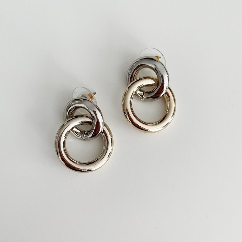 J. Crew Factory Mixed-Metal Double-Hoop Earrings